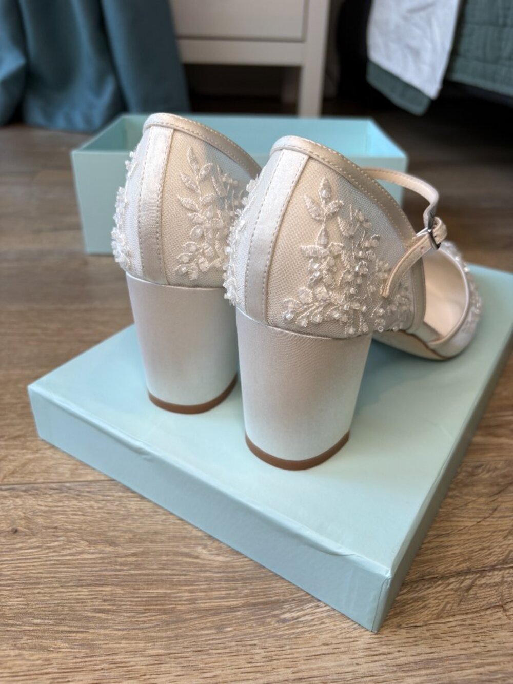 Bella Belle "Carla" - Floral Beaded Lace D’Orsay Block Heels (Size 9) - Picture 7 of 12